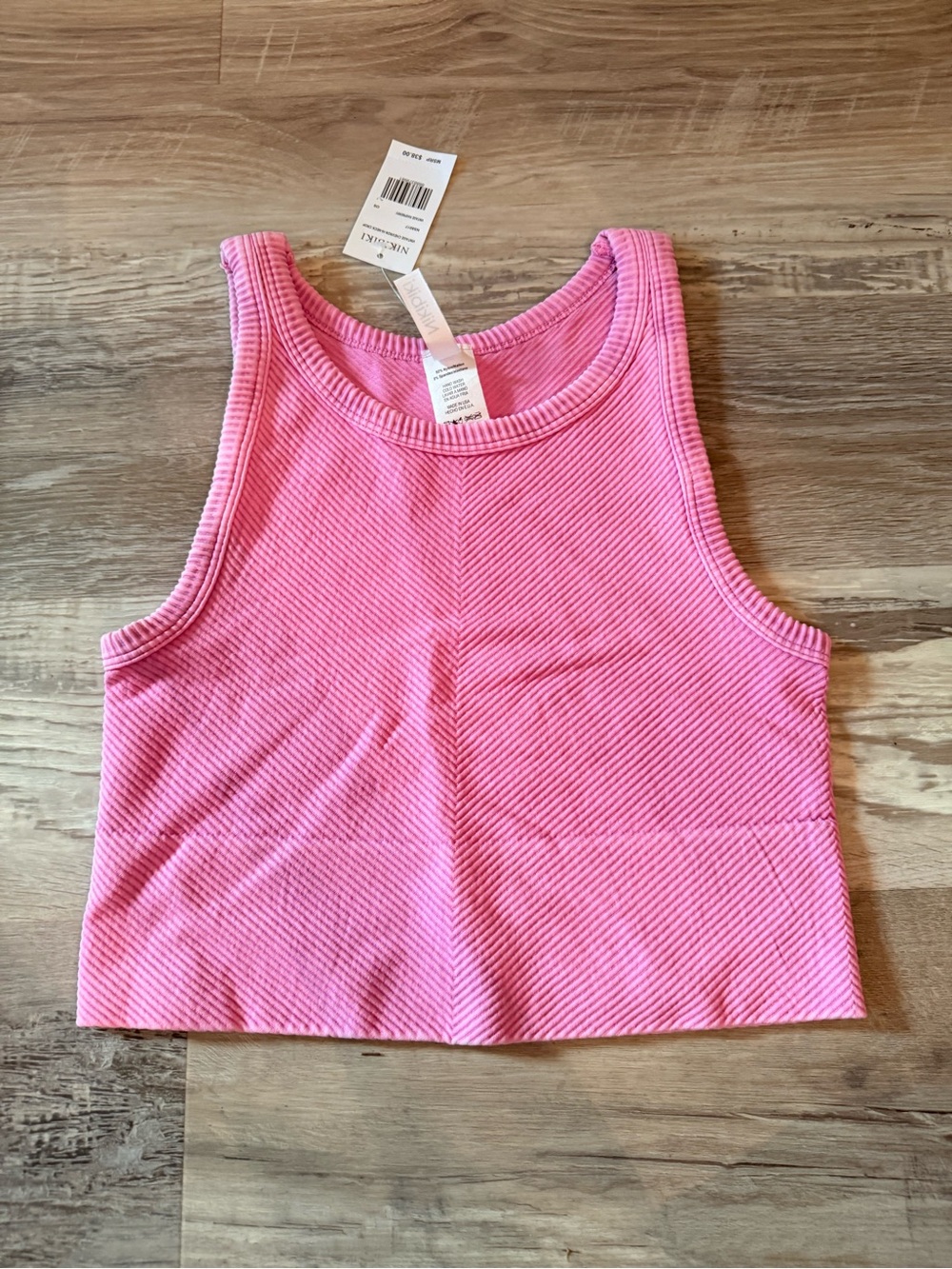 Nikibiki Pink Ribbed Tank Crop Top one size nwt